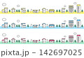 シンプルでカラフルな街並みイラスト 3セット 142697025