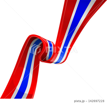 Thailand ribbon flag on white background 142697228