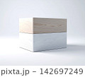 Wooden cabinet for interior use on a white background. Modern wooden storage box. Home decor. 142697249