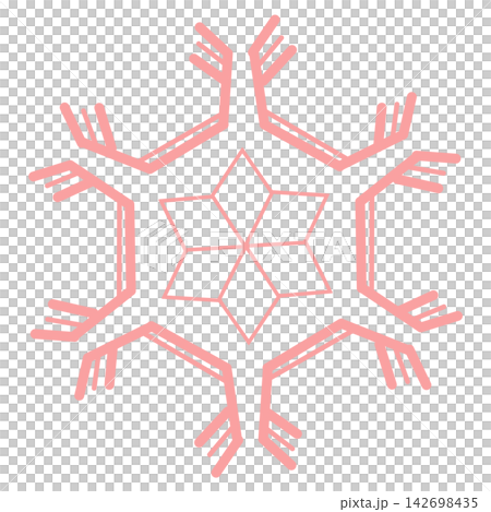 Pink, star-shaped snowflakes Pink, star-shaped snowflakes 142698435