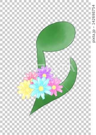 Musical notes with cosmos flowers Musical notes with cosmos flowers 142698754