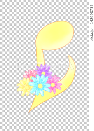 Musical notes with cosmos flowers Musical notes with cosmos flowers 142698755