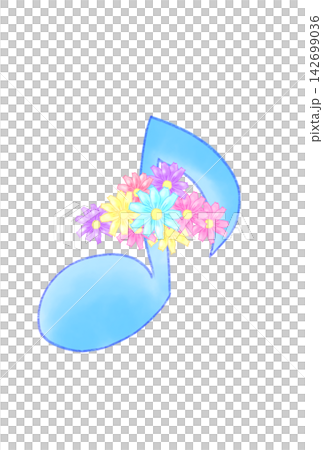 Musical notes with cosmos flowers Musical notes with cosmos flowers 142699036