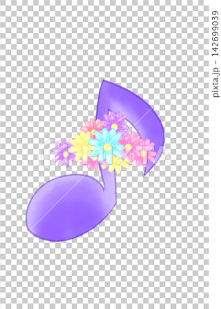 Musical notes with cosmos flowers Musical notes with cosmos flowers 142699039