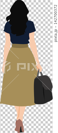 一個背著背包的女人的插圖 一個背著背包的女人的插圖 142700372