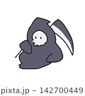 ゆるくて可愛い寝そべる死神のイラスト（休憩中） 142700449