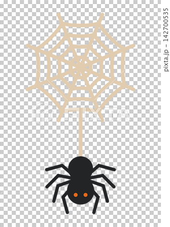 Illustration of a spider and a spiderweb Illustration of a spider and a spiderweb 142700535