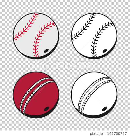 The image shows four cartoon style sports ball icons The image shows four cartoon style sports ball icons 142700737
