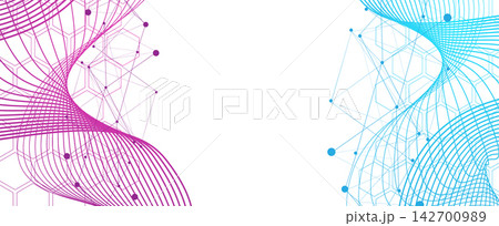 Abstract dna science design, neural pathways background, molecular strands 142700989