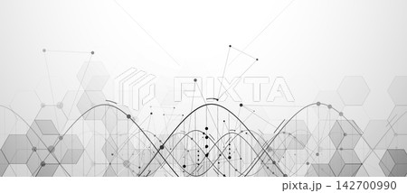 Abstract dna science design, neural pathways background, molecular strands 142700990