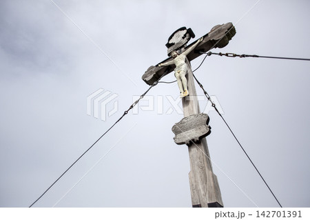 Breitenstein mountain summit cross in Bavaria, Germany Breitenstein mountain summit cross in Bavaria, Germany 142701391