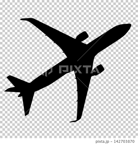 ジェット旅客機のシルエット ジェット旅客機のシルエット 142703870
