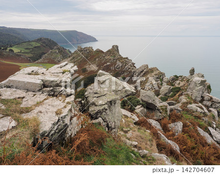 View over Rugged Jack and Castle Rock from Hollerday Hill, Exmoor, Devon View over Rugged Jack and Castle Rock from Hollerday Hill, Exmoor, Devon 142704607