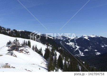 Mountain panorama from Wallberg mountain, Bavaria, Germany Mountain panorama from Wallberg mountain, Bavaria, Germany 142704758