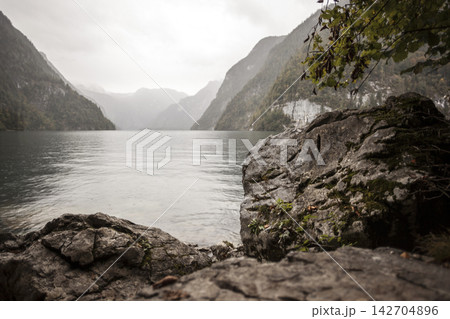 Lake Konigssee in autumn, Bavaria, Germany Lake Konigssee in autumn, Bavaria, Germany 142704896