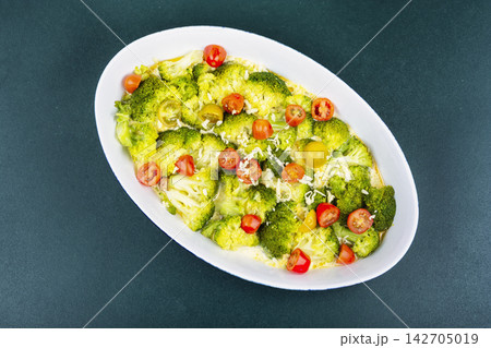 Broccoli casserole baked with Broccoli casserole baked with 142705019