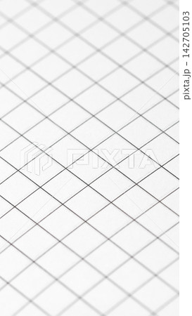 Minimalist flat lay vertical shot of empty square checked matrix graph paper sheet pattern 142705103