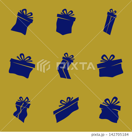 Set of funny and deformed Christmas gift boxes Set of funny and deformed Christmas gift boxes 142705184