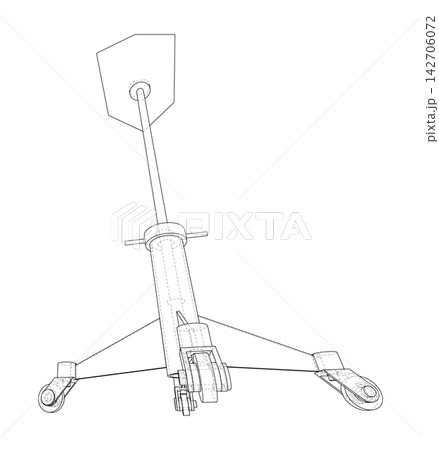 mechanical tripod stand wireframe. Vector mechanical tripod stand wireframe. Vector 142706072
