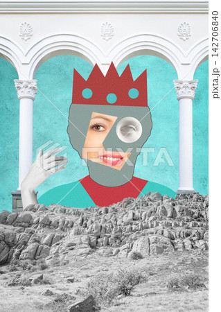 Surreal crazy collage. Art poster, concept, zine cover, funky print. Artwork unusual abstract style. 142706840