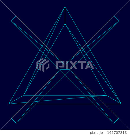 Symbol do not bleach low poly triangulation triangulated polygonal electric cyan blue vibrant aqua neon color vector illustration image outline contour line 142707218