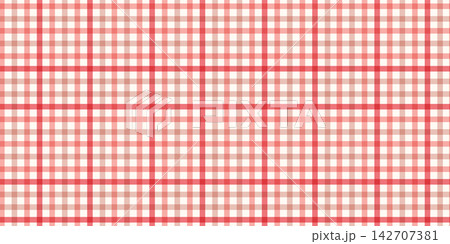 Pink and red checks form a seamless christmas plaid pattern 142707381