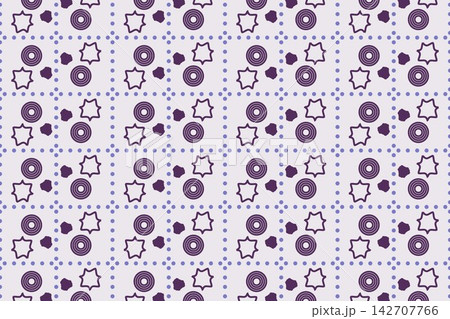 Violet botanical seamless pattern, scattered star flowers 142707766