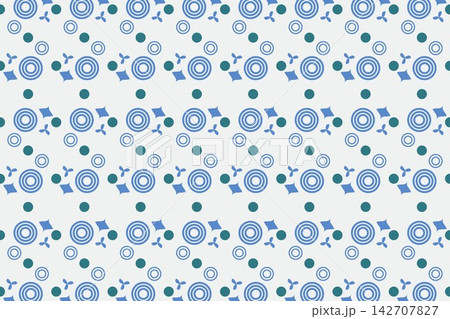 Tossed daisies seamless background in teal 142707827