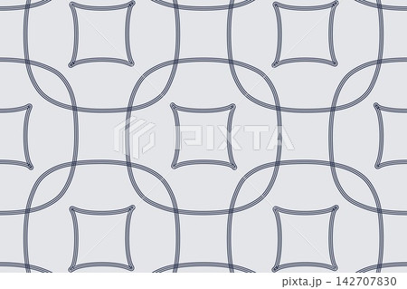 Geometric repeat pattern with pinwheel flowing curves, blue tones 142707830