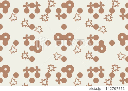 Seamless botanical pattern with ditsy star flowers in green 142707851