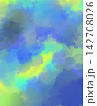 Abstract Blue Watercolor Splatter Vector Background on Lime Green and Yellow Gradient 142708026
