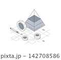 Bars and shapes that symbolize data analysis, making it suitable for infographics and presentations 142708586