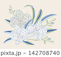 Elegant Orchid Botanical Illustration Featuring Delicate Spotted Blossoms And Gracefully Curving Leaves 142708740