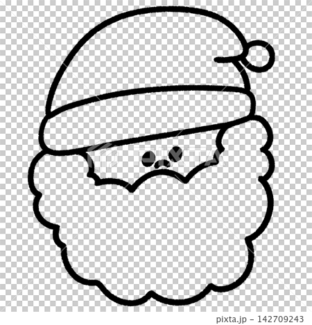 Cute, hand-drawn Santa Claus face illustration (monochrome) Cute, hand-drawn Santa Claus face illustration (monochrome) 142709243