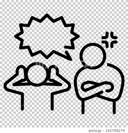 Easy-to-use black pictograms; loud intimidation; abusive language Easy-to-use black pictograms; loud intimidation; abusive language 142709274