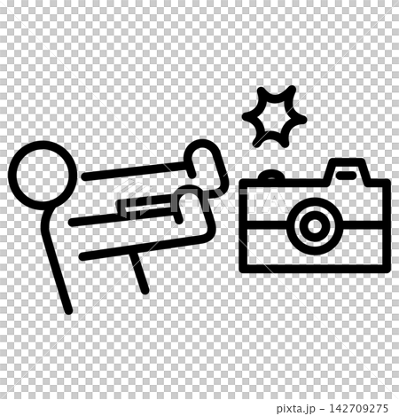 Easy-to-use black pictograms (photographed without permission) 142709275