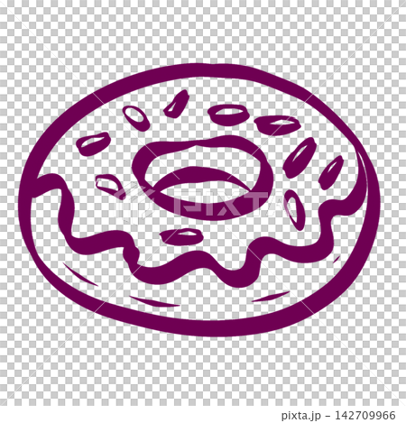 Hand Drawn Glazed Donut Illustration Hand Drawn Glazed Donut Illustration 142709966