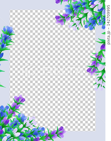 りんどうの花のイラストフレーム りんどうの花のイラストフレーム 142709995