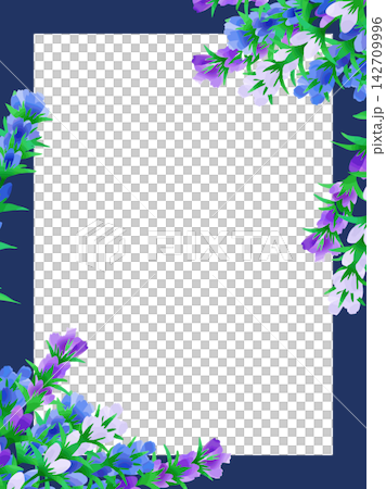 りんどうの花のイラストフレーム りんどうの花のイラストフレーム 142709996