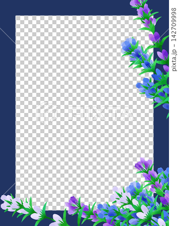 りんどうの花のイラストフレーム りんどうの花のイラストフレーム 142709998