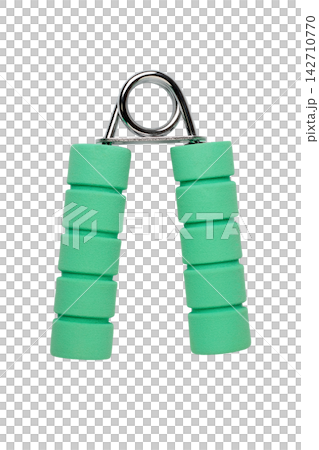 A PNG image of a bright green handgrip cut out from directly above. A PNG image of a bright green handgrip cut out from directly above. 142710770