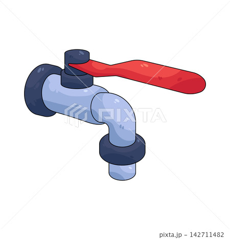 Illustration of water tap Illustration of water tap 142711482