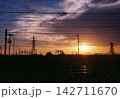 （フィルム写真）田園地帯の夕景 142711670