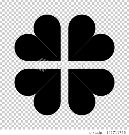 Cute four-leaf clover icon material with heart-shaped leaves Cute four-leaf clover icon material with heart-shaped leaves 142711726