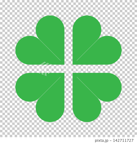 A simple four-leaf clover icon with cute heart-shaped leaves. A simple four-leaf clover icon with cute heart-shaped leaves. 142711727