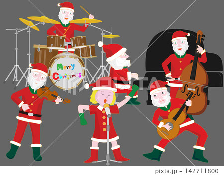 クリスマスにサンタクロースがコンサートを開いている。 クリスマスにサンタクロースがコンサートを開いている。 142711800