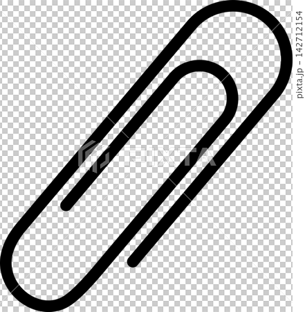 Simple clip icon, black color. Simple clip icon, black color. 142712154