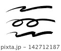 シンプルな手書きライン素材セット 黒 142712187