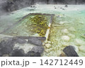 草津温泉　湯畑　湯けむりのたつ将軍御汲上の湯枠（群馬県吾妻郡草津町） 142712449