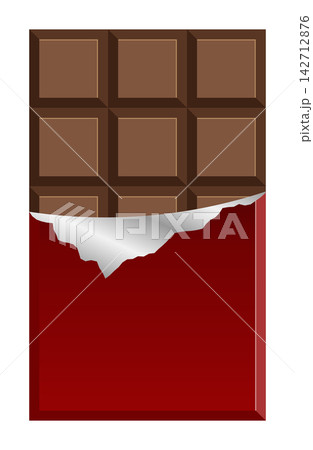 Illustration of Chocolate Bar. Chocolate Bar with Wrapper Illustration. Chocolate Bar Illustration. Delicious Chocolate Illustration. Chocolate Bar Isolated on White Background. Elements for design. 142712876